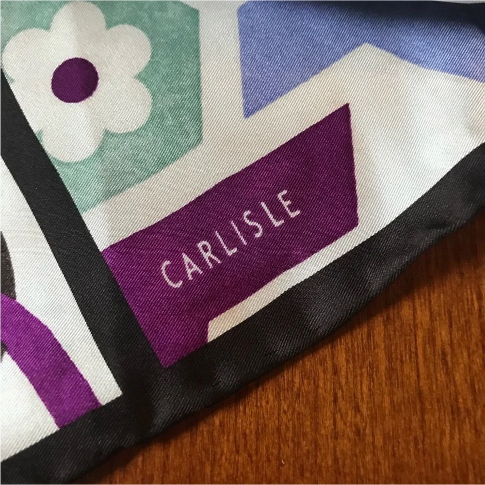 CARLISLE 100% Silk Geometric Floral Scarf